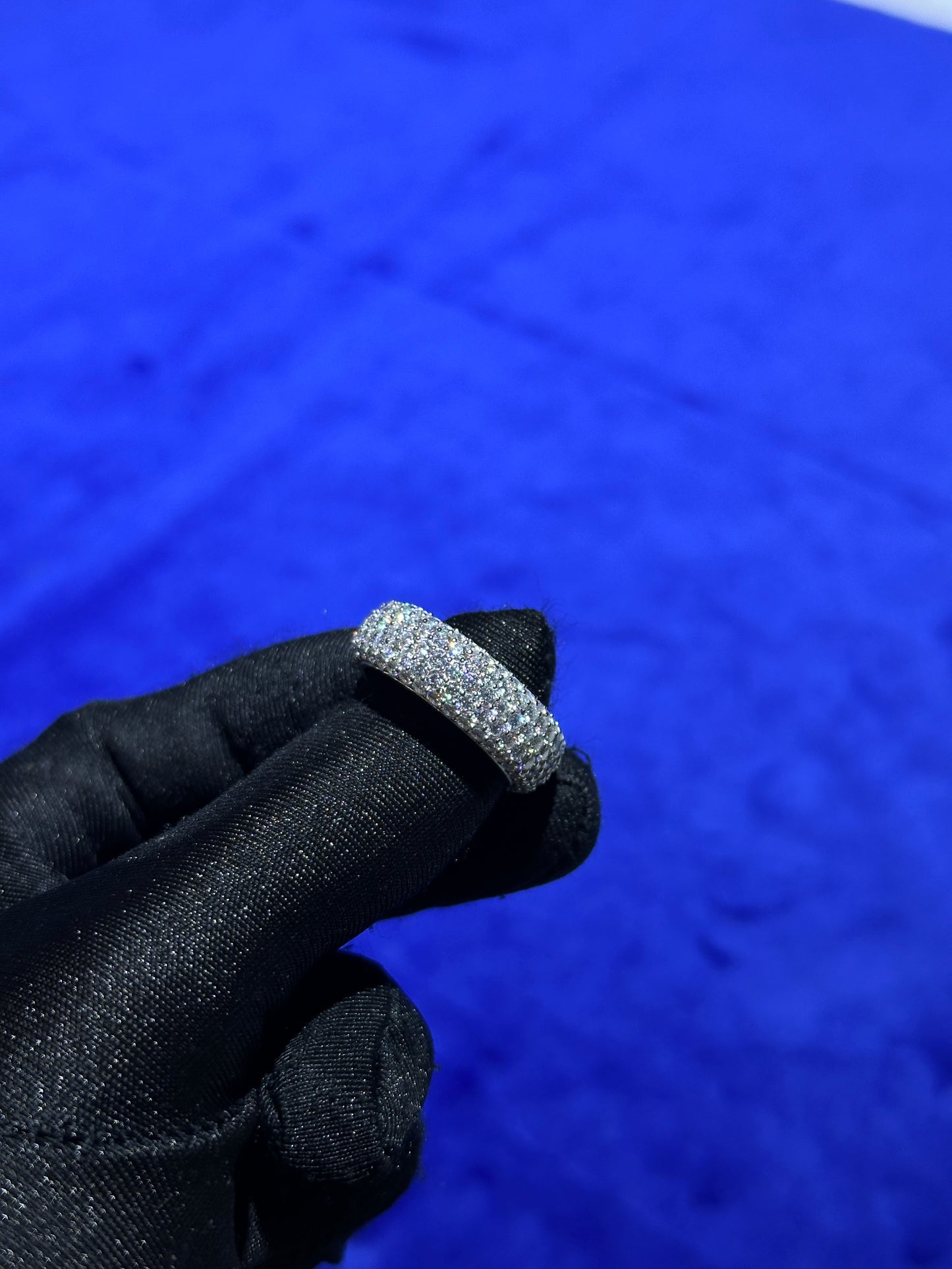 5 Row Iced Out Band- Moissanite