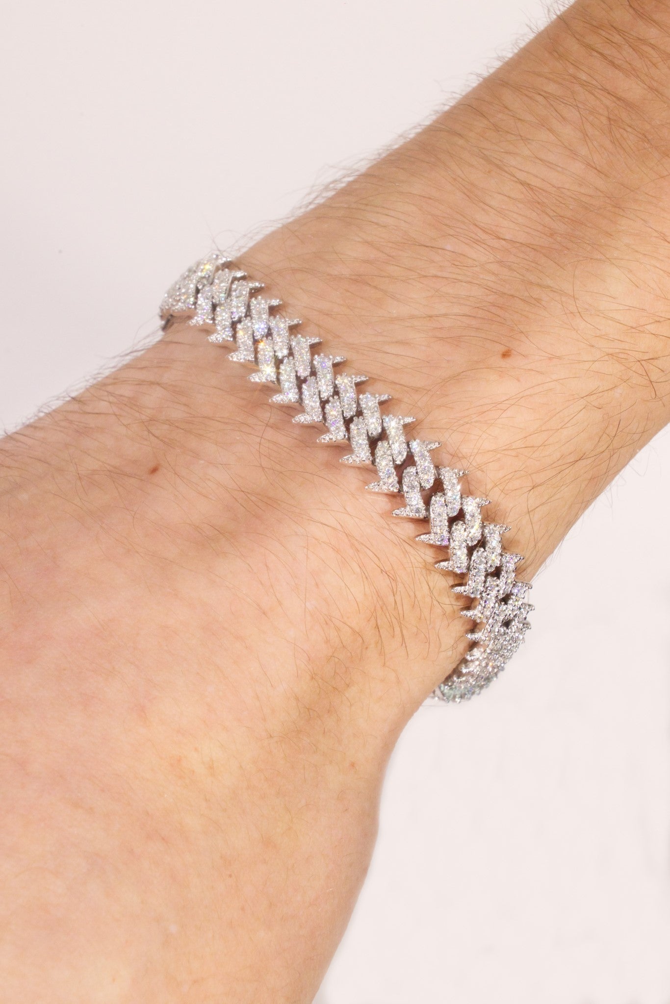 Spiked Cuban Bracelet 10mm- Moissanite