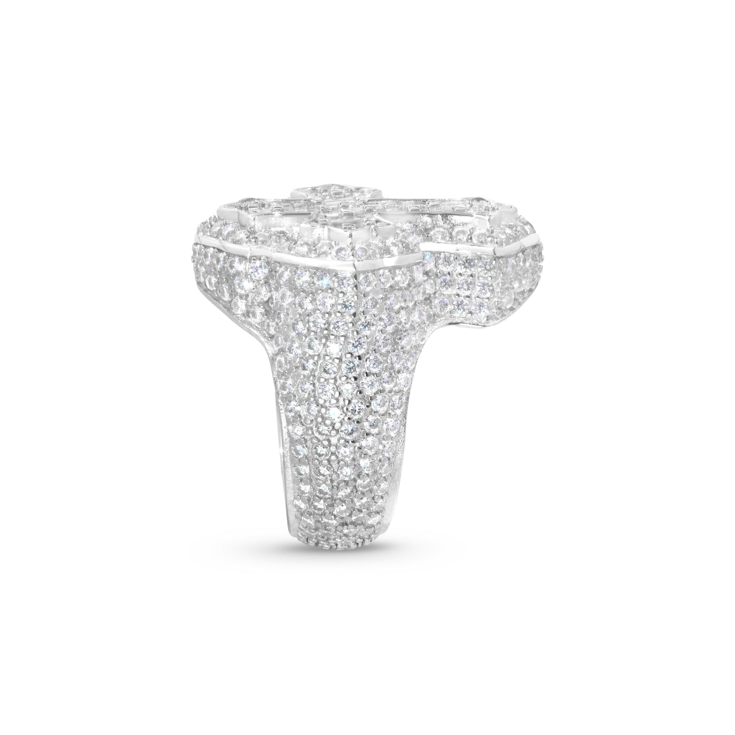 Baguette Cut Cross Ring- Moissanite
