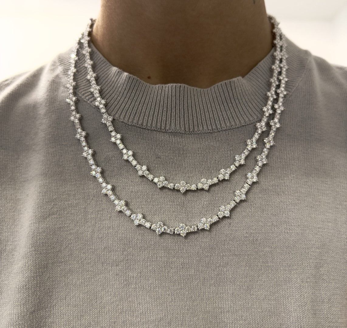 Cross Tennis Necklace- Moissanite