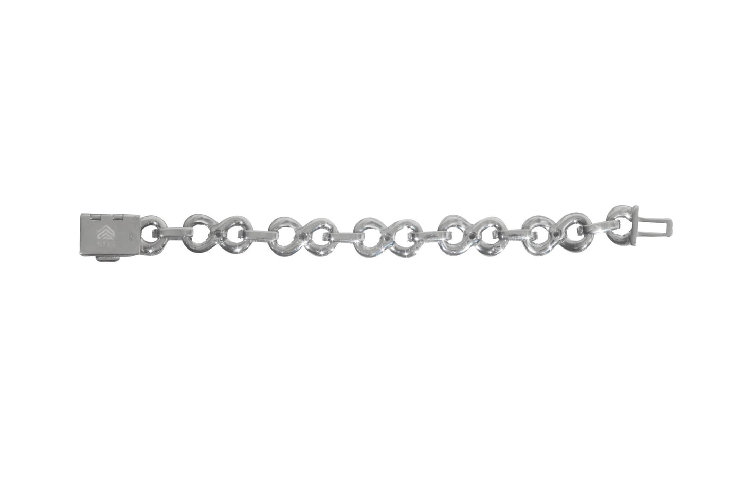 Infinity Link Bracelet with Solitaires 13mm- Moissanite