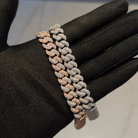 Cuban bracelet halo setting 10mm- Moissanite