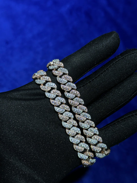 Cuban Bracelet Halo Setting 10mm- Moissanite