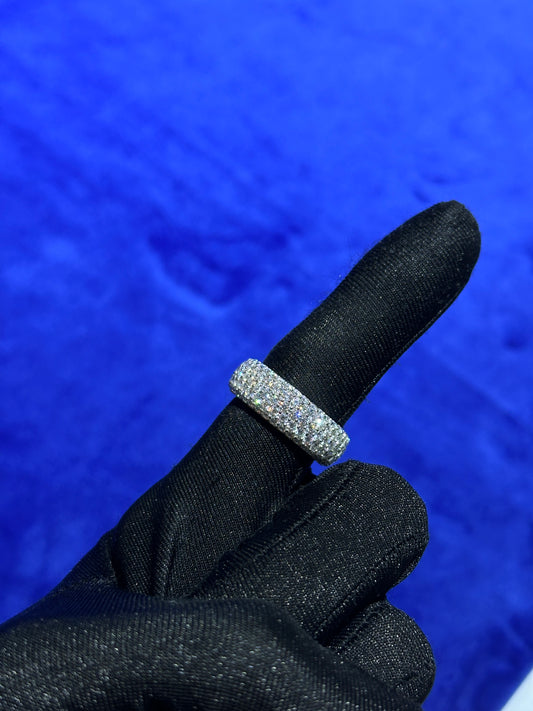 5 Row Iced Out Band- Moissanite