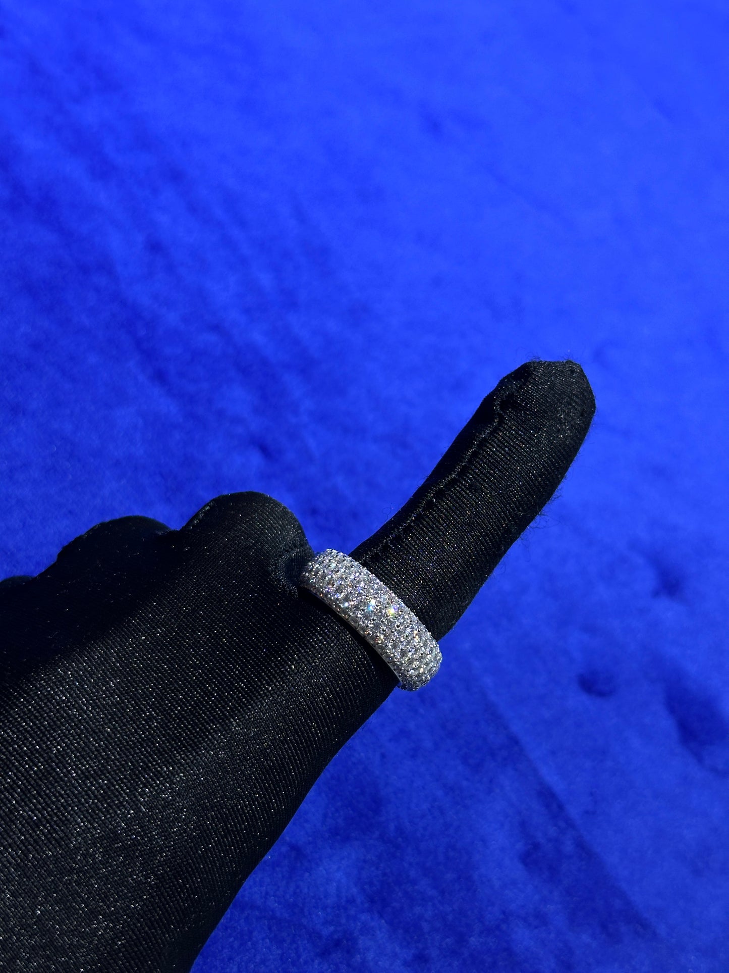 5 Row Iced Out Band- Moissanite