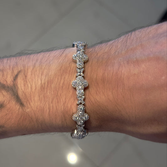 Cluster stone cross bracelet- Moissanite