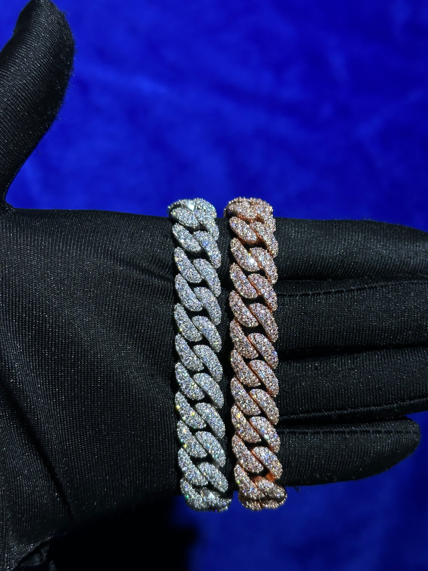 Mosaic Setting Cuban Bracelet 12mm- Moissanite