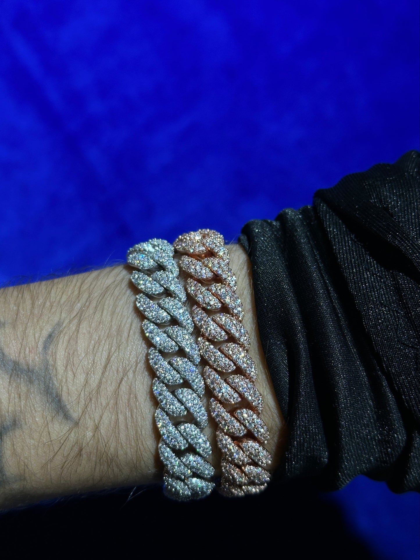 Mosaic Setting Cuban Bracelet 12mm- Moissanite