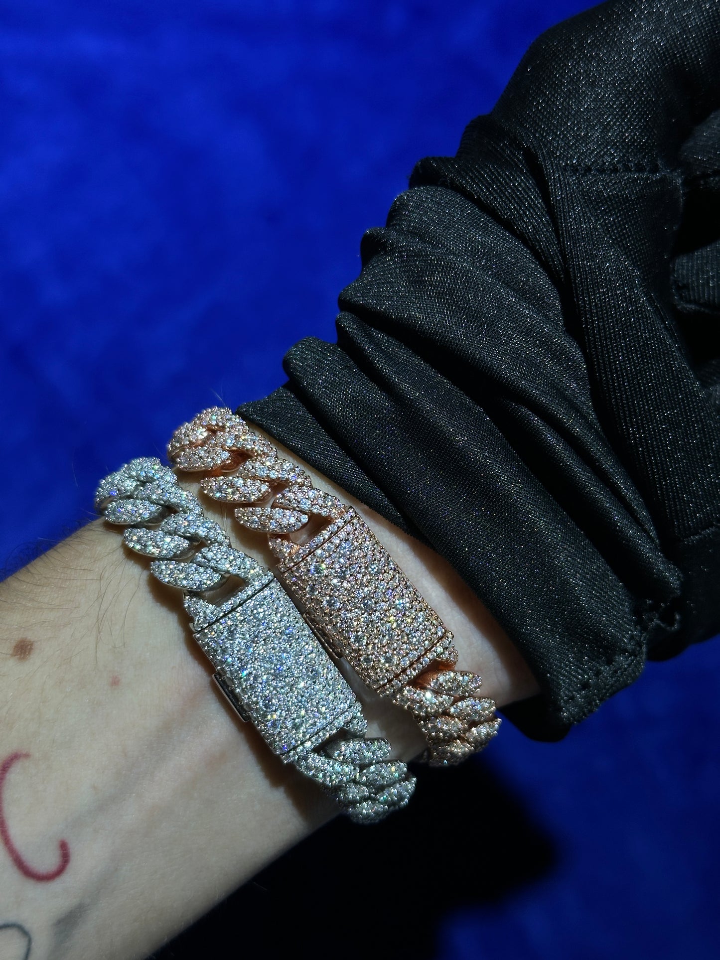 Mosaic Setting Cuban Bracelet 12mm- Moissanite