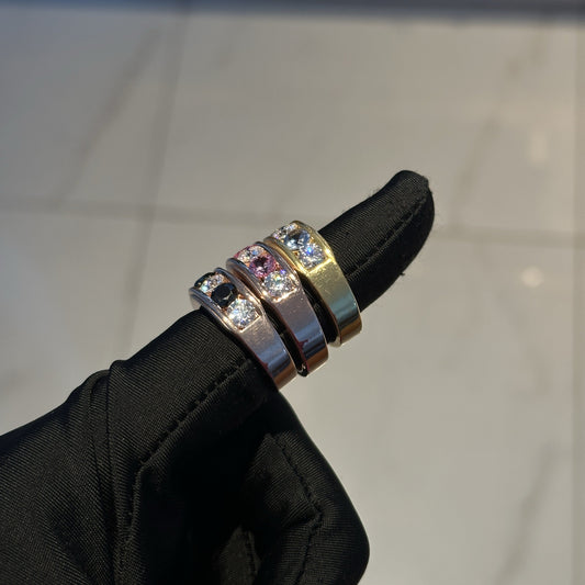 Alternating gemstone rings- Moissanite