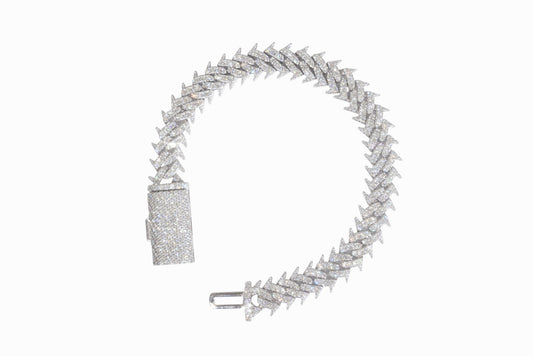 Spiked Cuban Bracelet 10mm- Moissanite