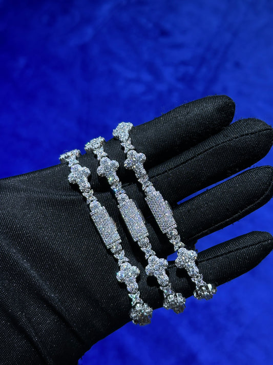 Cluster Stone Cross Bracelet- Moissanite