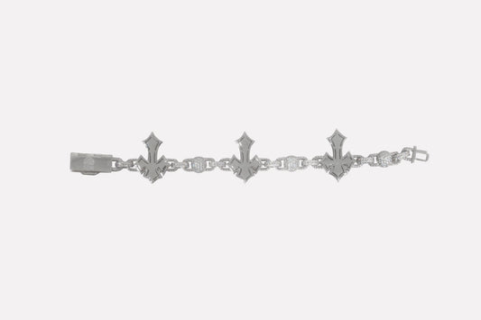 Cross Ball Link Bracelet- Moissanite