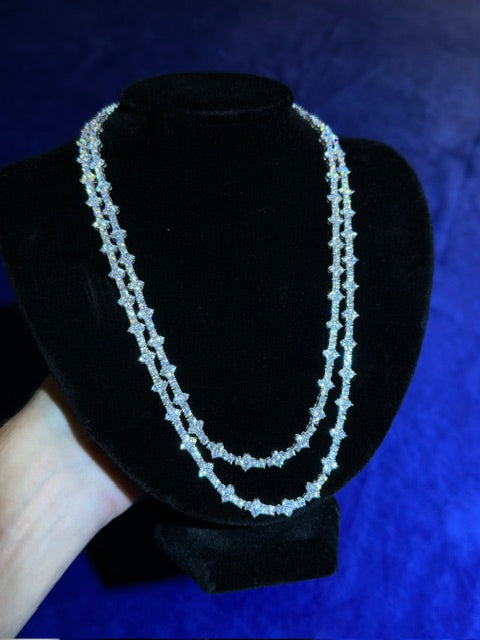 Cross Tennis Necklace- Moissanite