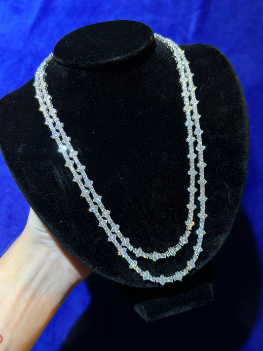 Cross Tennis Necklace- Moissanite