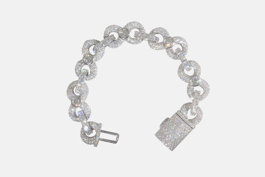 Infinity Link Bracelet with Solitaires 13mm- Moissanite