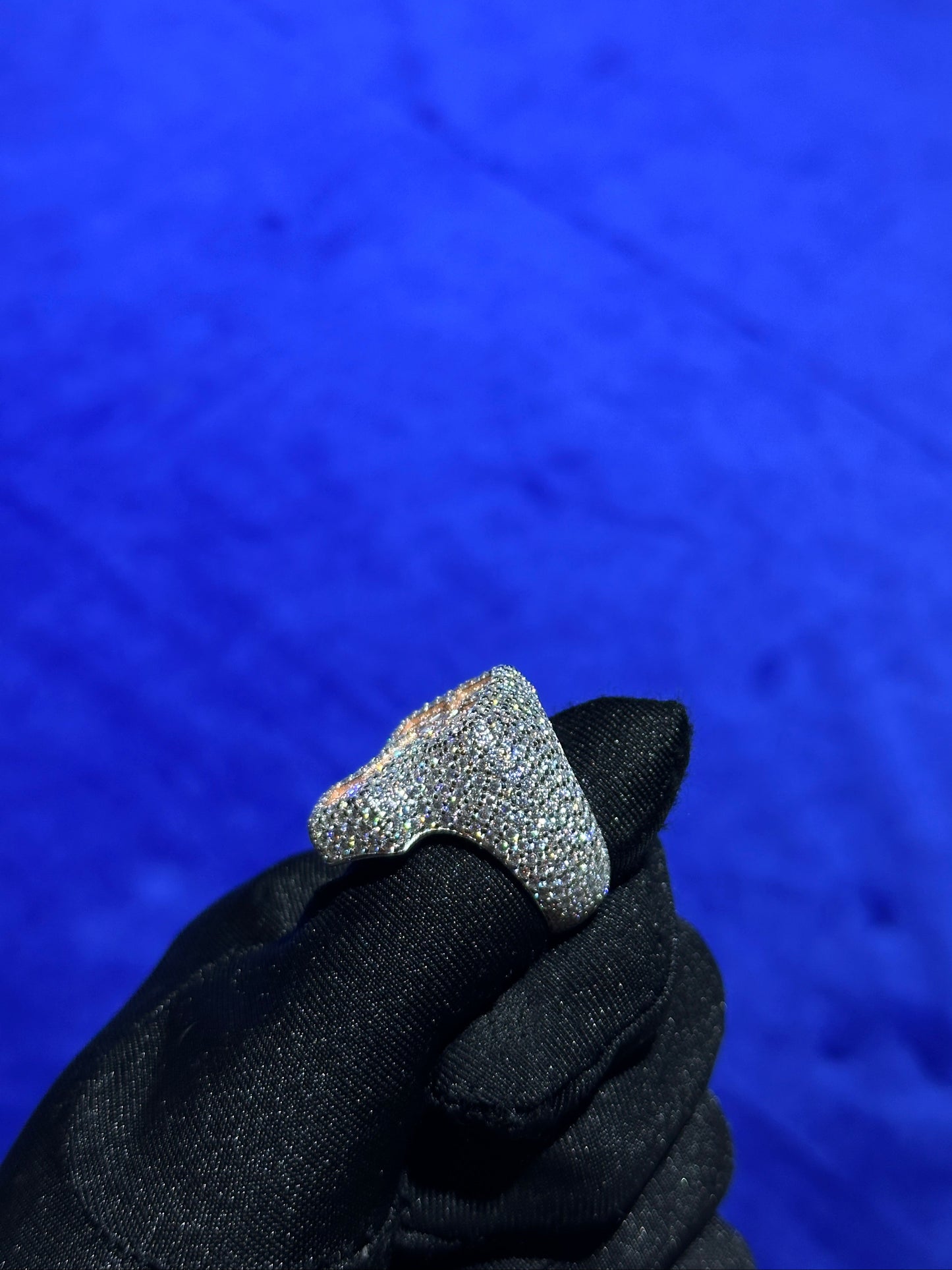 Two Tone Baguette Cross Ring- Moissanite